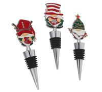 Hemobllo 3 Pièces Bouchons de Vin de Noël Design Gnome Scellant Hermétique pour Bouteille Standard Décoration Festive pour Fêtes et Cadeaux