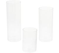 Hemobllo 3 Pièces Bougeoir en Verre Transparent Cylindre, Décoration Simple | Verre, Structure Simple et Apparence Claire, Coupe Pare-vent, Ambiance Chaleureuse, Usage Domestique