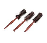 Hemobllo 3 pièces Brosse Ronde Poils de Sanglier Naturelle Brosse Démêlante Bois Épais pour Hommes et Femmes Coiffage Lissage et Bouclage Cheveux Secs et Mouillés