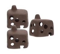 Hemobllo 3 Pièces cachette de Poissons pour Aquarium Petit décoration Grotte à Poissons Coffee