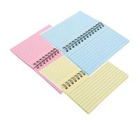 Hemobllo 3 pièces Carnet de Prise de Notes avec Cartes Index Détachables Papier Ligné Cahier Petit Format Pratique pour et Protection et Pages Faciles à Déchirer Rose Jaune Bleu