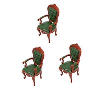 Hemobllo 3 Pièces Chaise Miniature Vintage Verte pour Maison de Poupée Décoration Daccessoires Maison Modèle de Mobilier Rétro Réaliste pour Scène Miniature