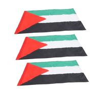 Hemobllo 3 Pièces Drapeaux Palestiniens Résistants Polyester avec Manchon pour Hampe Imprimé Vif et Imperméable pour Parades Bureaux et Décorations Extérieures