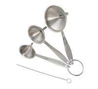 Hemobllo 3 pièces Entonnoir Inox Mini avec Brosse Filtre Liquide pour Vin et Sauce Soja Transfert pour Petites Bouteilles et Épices Facile à Nettoyer et