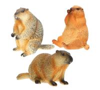 Hemobllo 3 pièces Figurine Marmotte Réaliste Décoration Animaux pour Maison et Jardin Éducatif pour Table Modèle de Marmotte pour Gâteau et Collection