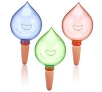 Hemobllo 3 pièces Globes Arrosage Automatique pour Plantes Insert Jardinière Auto-irrigant Distributeur Eau Jardin Intérieur Design Visages Colorés Vert Bleu Rose