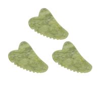 Hemobllo 3 Pièces Guasha Board pour Visage Jade Naturel Outil de Massage Gua Sha Forme de Cœur Compact et Portable pour Soins Peau Anti-puffiness et Fermeté Voyage et Spa