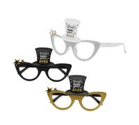 Hemobllo 3 Pièces Lunettes Fête Cat Eye Pailletées Or Noir Accessoires Photo et Élégants pour Réveillon An
