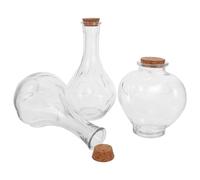 Hemobllo 3 Pièces Mini Bouteilles Vides en Verre de Mariage | Bois et Verre, Souvenir de Noces, Symbole D’unité, Lot Décoratif pour Cérémonie du Sable