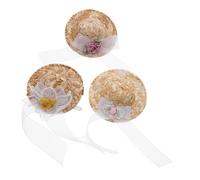 Hemobllo 3 Pièces Mini Hat for Small Animals Cute Chicken Hamster Parrot Bird Headwear Tiny Floral Caps for Parties Holidays and Photoshoots