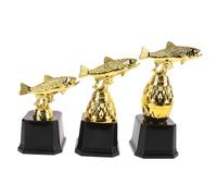 Hemobllo 3 Pièces Mini-trophée Poisson Trophées De Pêche Trophée Concours Enfants du Gagnant De La Pêche Coupe De Trophée Amusante Grossier Faire La Fête Plastique