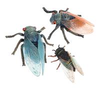 Hemobllo 3 Pièces Modèle de Cigale Réaliste en Plastique Abs | Ornement de Bureau au Style Rétro, Décor Artisanal Délicat, Modèle Insecte pour Collection et Présentation