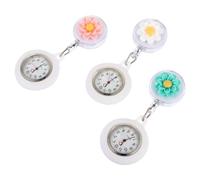 Hemobllo 3 Pièces Montre Infirmière Rétractable Silicone avec Clip Sécurisé et Design Fleur Cartoon pour Femmes Montres Portables Pratiques pour Soignants et Professionnels de Santé