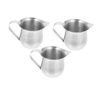 Hemobllo 3 Pièces Pichet à Lait Inox Cruche Mousseuse Compacte pour Café Extérieur Mousseur Espresso Portable Ustensile Café Chic et Facile à Nettoyer