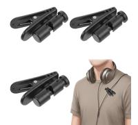 Hemobllo 3 Pièces Pince pour Câble d'Écouteurs, Clip de Fixation Fil Casque Rotatif à 360°, Attache Cordon pour Sport, Course et Chemise, Organisateur de Câble Audio Universel (Noir)