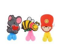 Hemobllo 3 pièces Porte Brosses Dents Mural avec Ventouses Caoutchouc Support Cartoon sans Perçage pour Salle de Bain Organiseur Décoratif Sécurisé pour Garçon Fille