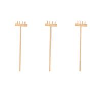 Hemobllo 3 pièces Râteau de Jardin de Table Miniatures de Outils de Jardinage avec Râteau à Quatre Dents Accessoires pour Jardin Zen de Bureau