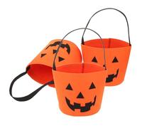 Hemobllo 3 Pièces Sacs à Friandises Halloween Feutre Seaux Citrouille et Réutilisables Sacs à Bonbons pour Garçon Fille Design Festif et Solide pour et Aventures