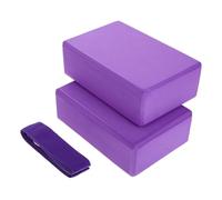 Hemobllo 3 pièces Set de Blocs de Yoga Mousse Eva avec Ceinture Élastique Accessoire Pratique pour Postures et Stabilité pour de Pratique