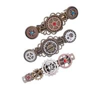 Hemobllo 3 pièces Steampunk Barrette Vintage Gear Hairpin Set Spring Clip Accessoires Cheveux Vintage pour Fête et Usage Quotidien