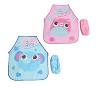 Hemobllo 3 Pièces Tablier Imperméable Rose, Ensemble Deux pour Peinture | EVA Confortable, Sèche Vite, Lavable en Machine, pour Bricolage et Activités Créatives, Motif Hibou