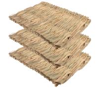 Hemobllo 3 Pièces Tapis de Paille Verte pour Petits Animaux comme Cobayes, Tapis Naturel pour Cage Protection des Pattes et Fonction de Fouille, pour Lapins et Rongeurs