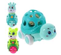 Hemobllo 3 pièces Voitures à Inertie pour Garçon Fille Modèles Miniatures Cartoon Animaux Chien Cerf Tortue Jouets à Tirer pour Développement Motricité Cadeaux Ludiques Mix Couleurs