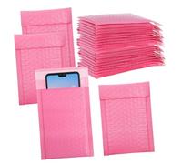 Hemobllo 30 pièces Enveloppes à Bulles Auto-adhésives Roses Pochettes Matelassées Légères pour Expédition Protection Amortissante pour Petits Colis
