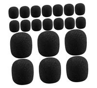 Hemobllo 30 pièces Lot de Housses Mousse Micro Réutilisables Anti-vent Couvre-micro en Mousse pour Microphone Main Bruit et Amélioration Installation Facile Noir Standard