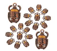 Hemobllo 30 Pièces Pendentif Scarabée Collier Charmes Pour Colliers Charme De Scarabée Bijoux Pendentif Egypte Charme Petit Coléoptère Charmes Clés Breloques Pour Bijoux Orange Alliage