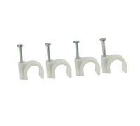 Hemobllo 300 pièces Clips de Fixation Plastique pour Câbles Rangement pour Câble Électrique Ethernet Tv Haut Parleur Support Organiseur Blanc