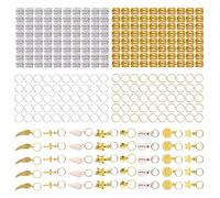 Hemobllo 305 Pièces Perles pour Dreadlocks et Pinces à Cheveux Tressés Dorées, Accessoires Décoratifs en Métal pour Coiffure Femme, Bijoux de Cheveux pour Fête et Usage Quotidien