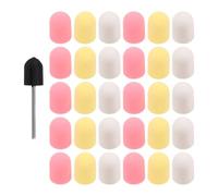 Hemobllo 30pcs Nail Sanding Caps Ø10mm Stainless Steel Abrasive Drill Bits for Manicure with Smooth Finish and Efficient Gel Removal