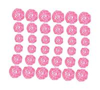 Hemobllo 30pièces Boules De Rotin Tressées Décoratives Rose Artisanales pour Décoration Murale Ou Fête Maison