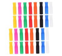 Hemobllo 32 pièces Embouts Silicone pour Pailles Protections Réutilisables Multicolores Antidérapantes pour Pailles Métal Confortables pour Smoothies et Boissons Froides