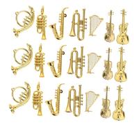 Hemobllo 35 Pièces Miniature Musical Instrument Decorations Set Lightweight Plastic Guitar Violin Piano Trombone Models for Dollhouse Ornaments and Play