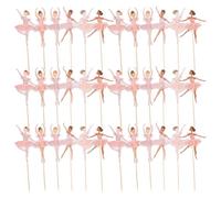 Hemobllo 36pièces Décorations de Gâteau Ballerine Tutu et Petits Souliers Roses pour Anniversaires Mariages et Showers Facile à Poser sur Desserts