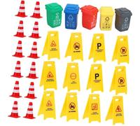 Hemobllo 37 pièces Pédagogique Panneaux Signalisation Cônes et Barrières pour Garçon Fille Éducatif Portable pour Apprentissage des Règles de Circulation et Reconnaissance des Symboles