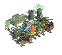 Hemobllo 37pièces Jouet Soldat Militaire Simulation Scène Sable Table Modèle DIY Garçon Fille Jeu Soldats Chars Avions