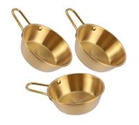 Hemobllo 3pièces Bol Coréen Inox Doré avec Anse Set de Bols Traditionnels pour Soupe Riz Vin de Riz Cuisine Coréenne Adapté Maison Restaurants et Camping