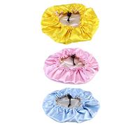 Hemobllo 3pièces Chapeau Garçon Fille Élastique Bonnet De Nuit Soie Avec Cordon De Serrage Réglable Pour Garçon Fille Jaune Bleu Ciel Rose