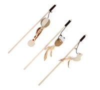 Hemobllo 3pièces Jouet Interactif pour Chat avec Plumeau Lot de Bâtonnets Amusants pour Chaton Et Animaux De Compagnie Jouet De Jeu avec Clochette