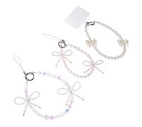 Hemobllo 3pièces Lanière Courte pour Téléphone et Perles Lot de Chaînettes Décoratives Dragonne pour Coque de Téléphone