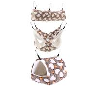 Hemobllo 3pièces Lit Chaud pour Hamster Maison pour Hamster Tunnel Et Nid pour Petits Animaux Accessoires pour Cage Jouets pour Nain Maison Décorative pour Chinchilla Lit pour Cachette pour