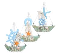 Hemobllo 3pièces Modèles De Voiliers Décoratifs Style Volant De Bateau Décoration De Table De Voilier Figurine De Décoration Nautique