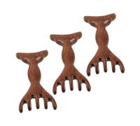 Hemobllo 3pièces Peigne Bois De Massage Outil De Relaxation Cranienne Design Double Tête Pour Soin Du Chevelu Et