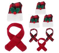 Hemobllo 4 Ensembles Covers de Bouteille de avec Mini Chapeaux et Écharpes à Carreaux Rouge et Noir Décoration de Table Festive pour et Réceptions