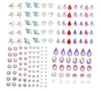 Hemobllo 4 feuilles Autocollants de Bijoux pour Visage de Gemmes de Maquillage Pours Yeux Décorations Éblouissantes pour Fêtes et Cosplay Autocollants Réutilisables pour Look Unique et