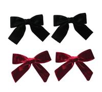Hemobllo 4 pièces Accessoires Cheveux Velours de Pinces à Cheveux Décoratives avec Nœud Élégantes Barrettes pour Fêtes et Célébrations Noir