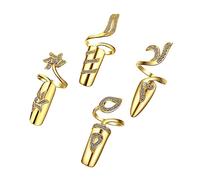 Hemobllo 4 pièces Anneaux pour Ongles avec Rhinestones Décoration pour Ongles